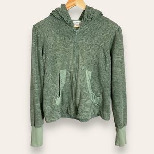 CMC Hoodie Jacket Color Me Cotton Green Zip-Up Women Size Large Athleisure‎